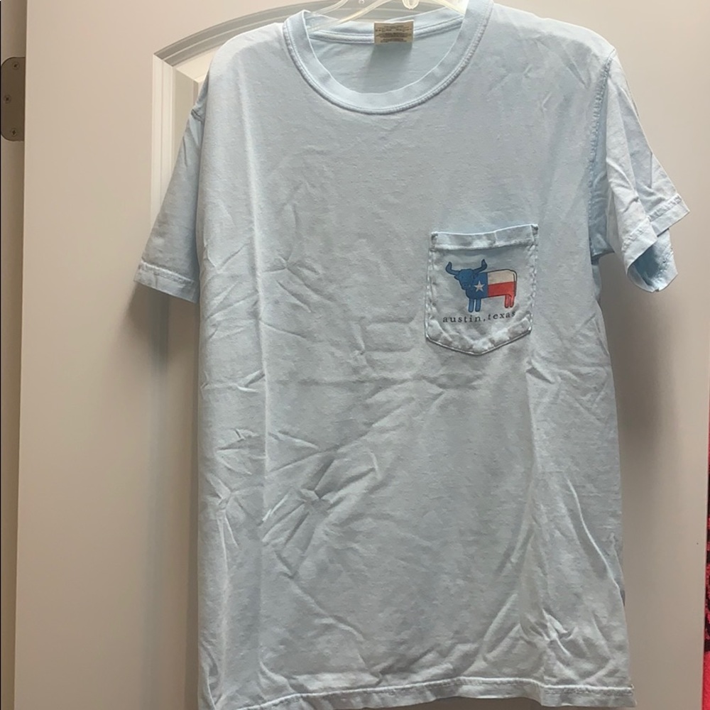 austin,texas light blue shirt!